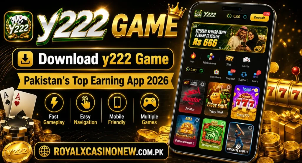 y222 Game mobile casino banner.
