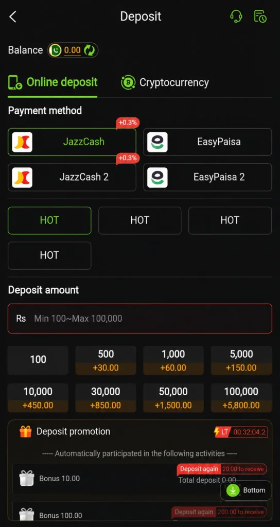 10win Game deposit