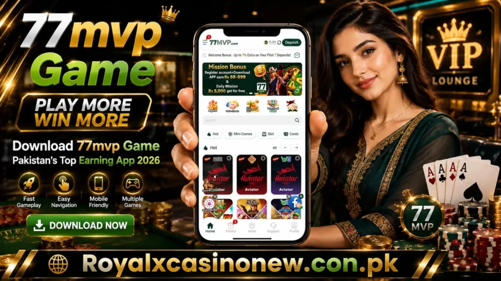 77mvp Game mobile casino banner.
