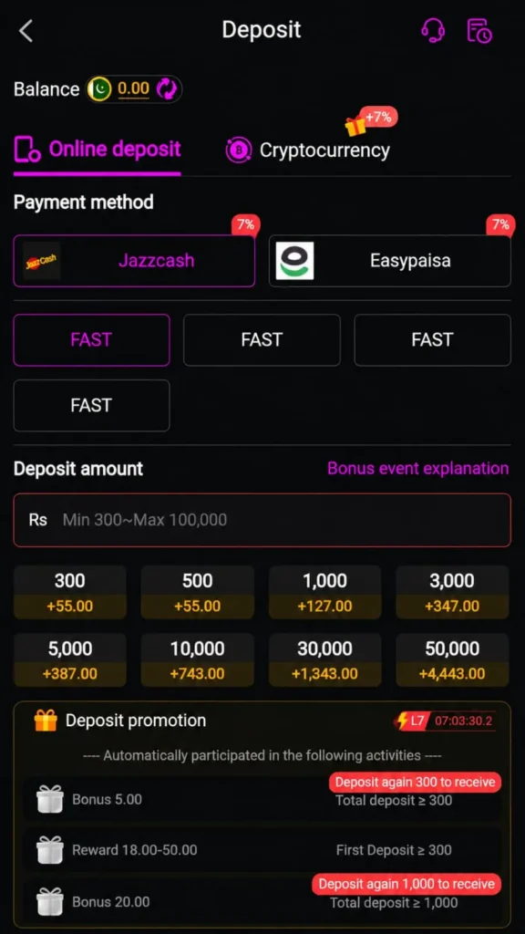 Ali786 Game deposit and withdraw