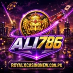 Ali786 Game logo with golden casino design and 3D lettering.