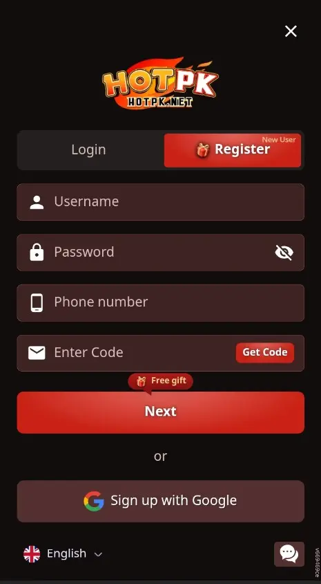 hotpk Game register