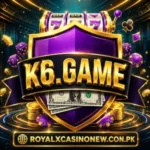 k6 Game logo with golden casino design and 3D lettering.