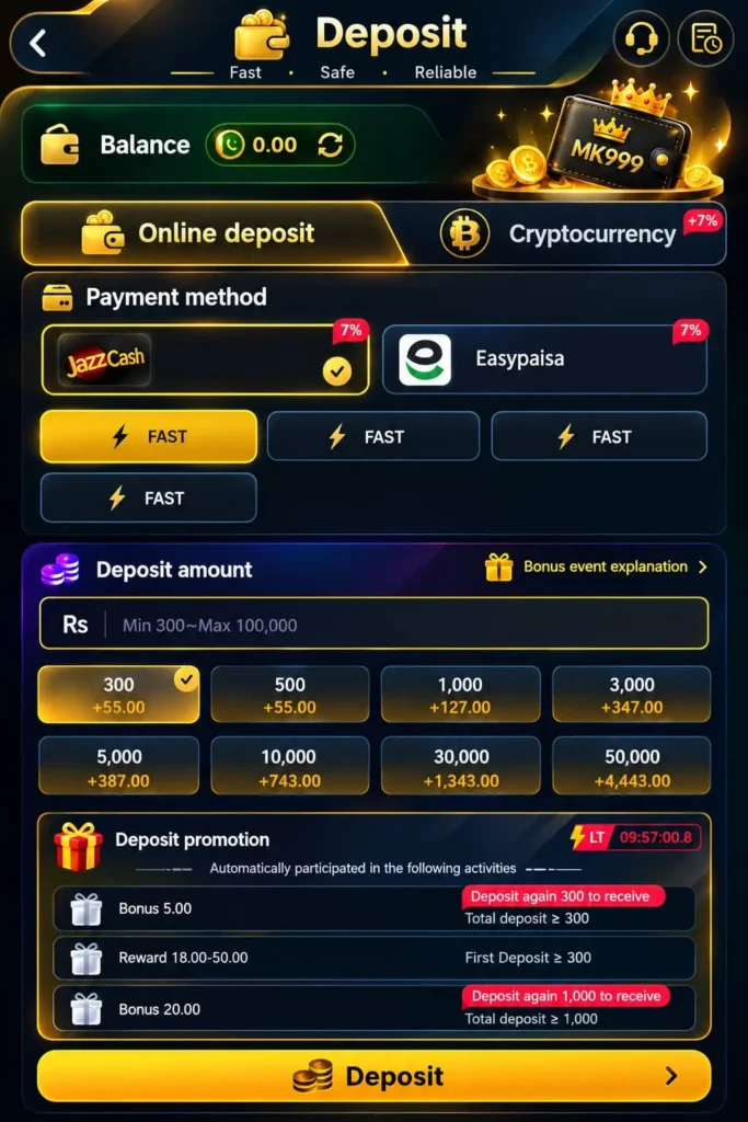 mk999 Game deposit