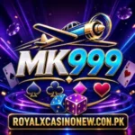 mk999 Game logo with golden casino design and 3D lettering.