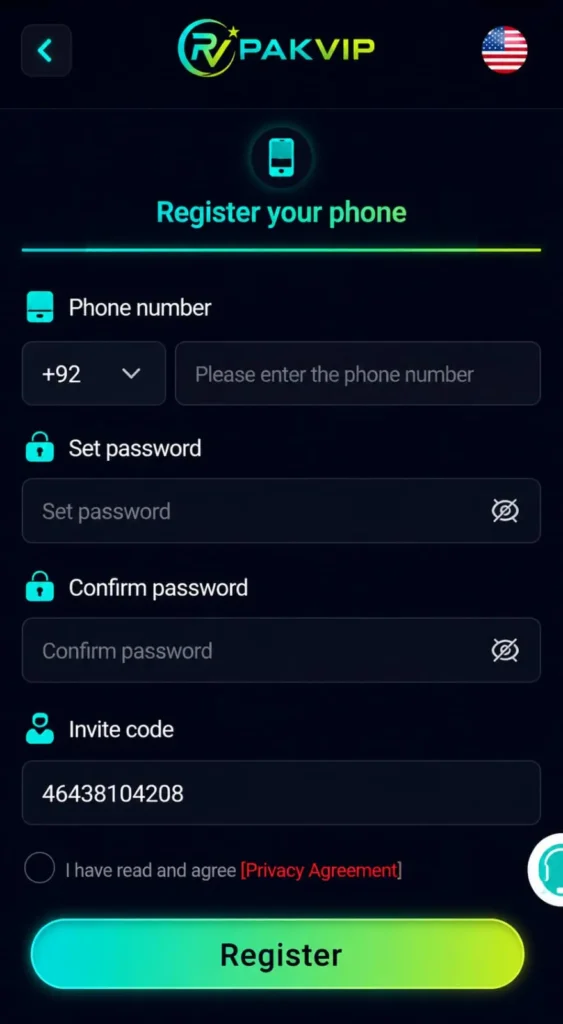pakvip Game register