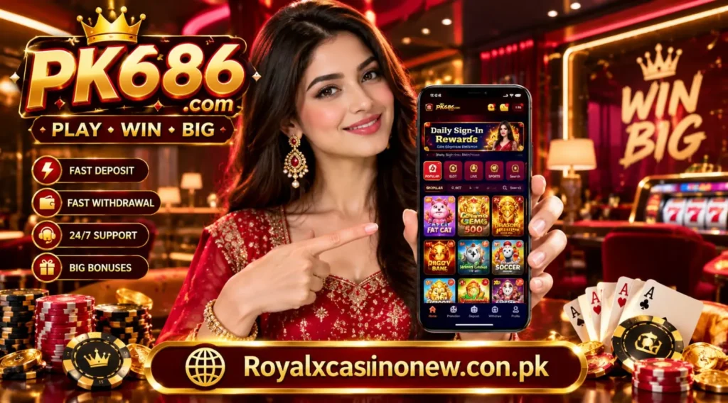 pk686 Game mobile casino banner.