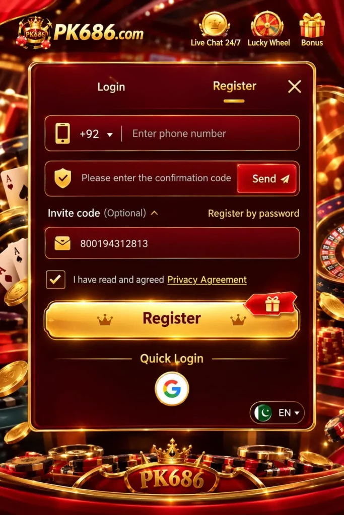 pk686 Game register