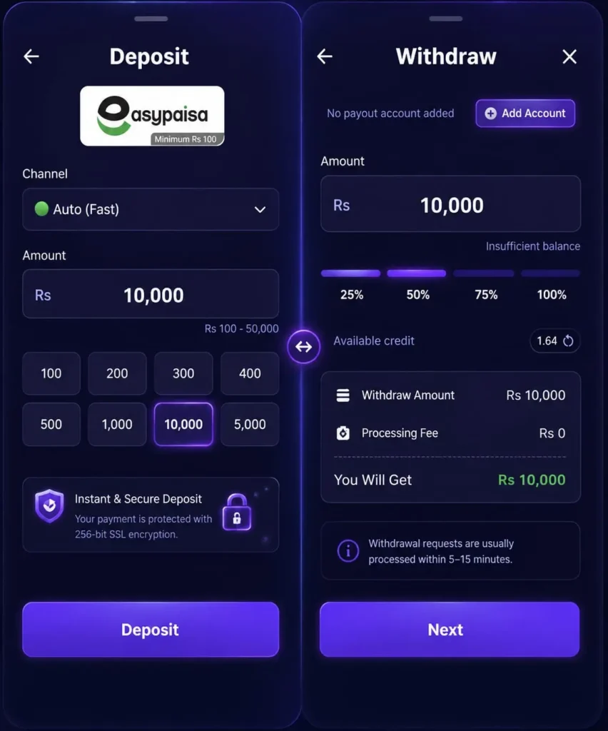 tezpk Game deposit and withdraw