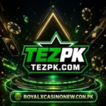 tezpk Game logo with golden casino design and 3D lettering.