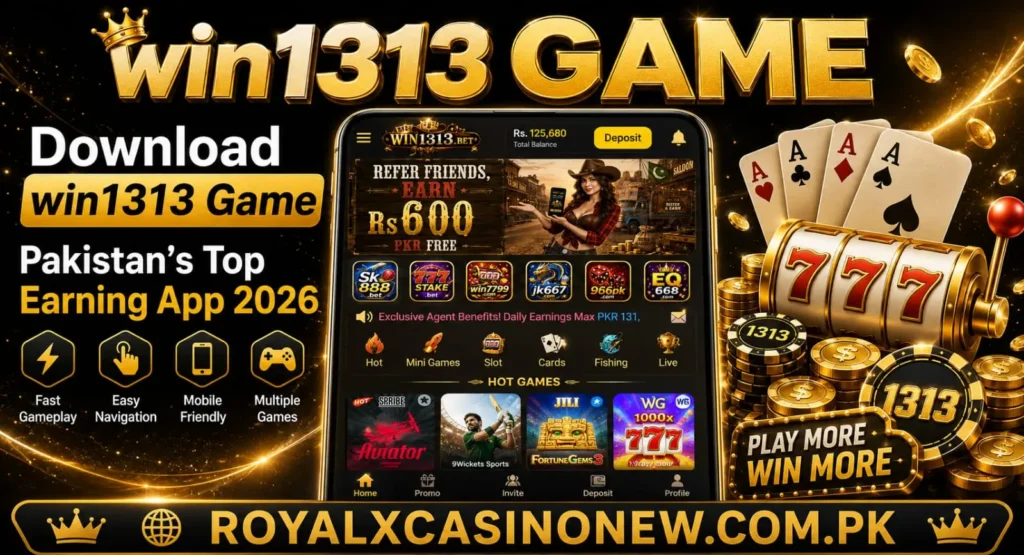 win1313 Game mobile casino banner.