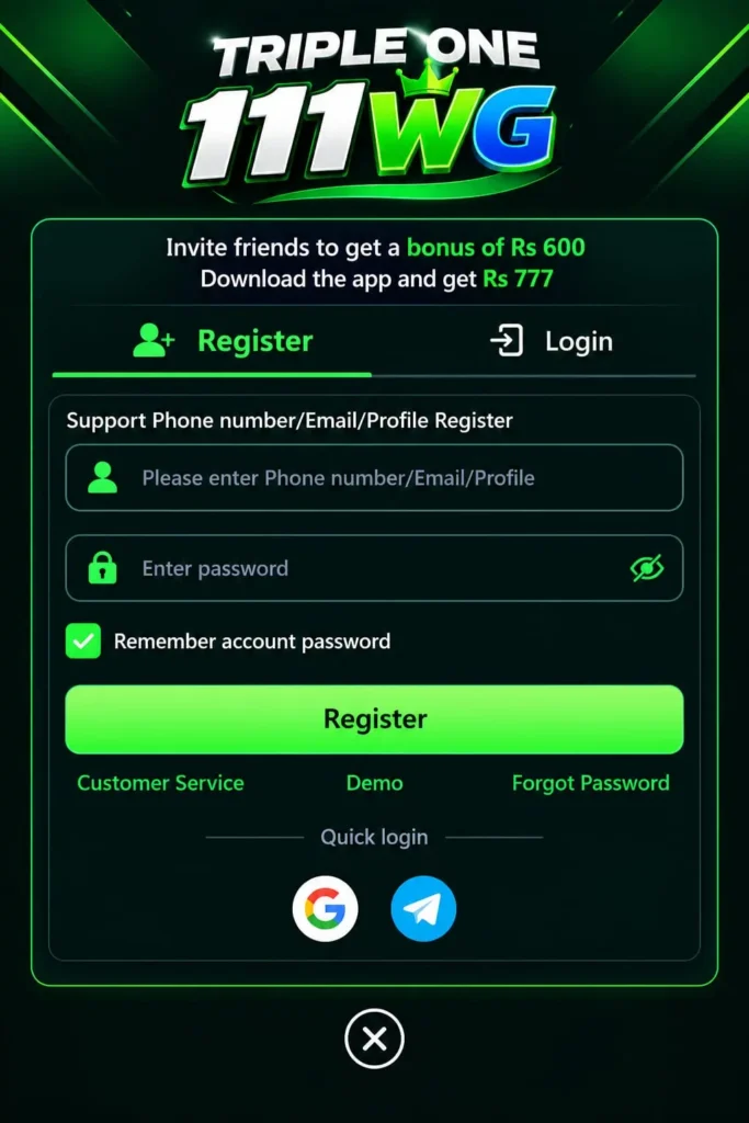 111WG Game register