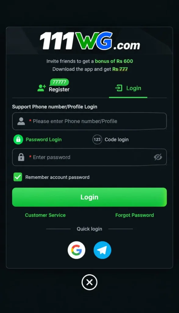 111WG Game login